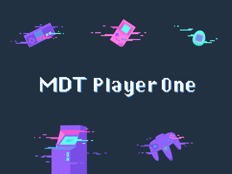 MDT Player One - Bounty Game Illustraion 80s controller game gaming illustration joystick neon pixel player retro