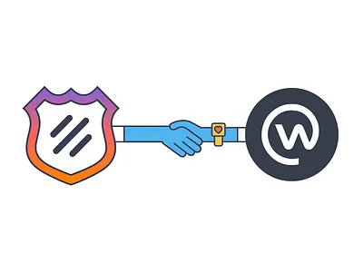 Wiretap & Workplace by Facebook handshake illustration simple sketch wiretap workplace