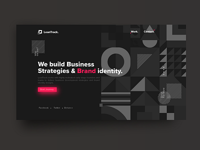 Landing Page Exploration | LeanTrack | Dark | TGZ branding dark design flat icon illustration leantrack logo typography ui ux vector