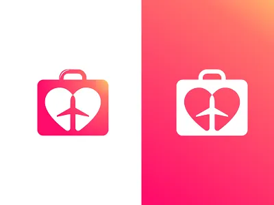 Travellers Dating App Logo ap clever dating flyer heart logo love negativespace plane travel traveller