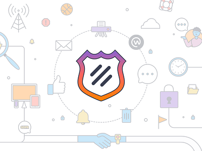 Wiretap Themed Workplace by Facebook Banner facebook illustration line sketch wiretap