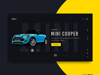 Car Hire UI grid interface landing minimal ui ux web website