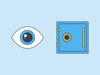 I Like to Keep My Eye Safe eye flat illustration safe simple sketch wiretap