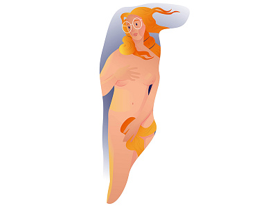 The Birth of Venus birth body character design golden hair illustration of sea the venus