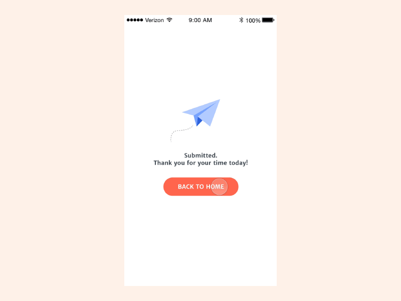 App back to dashboard - interactions animation app back dashboard home interaction ios mobile plane success message transition ui