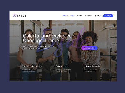 Enside Selector business corporate crypto design minimal onepage personal photography themeforest ui ux wordpress