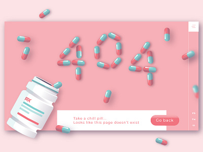 Chill Pill | Error 404 | Daily UI 008 008 404 colorful daily dailyui illustration medicine meds pills summer ui ux