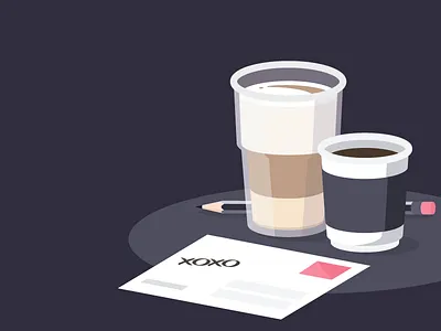 xoxo coffee flat latte postcard practice xoxo