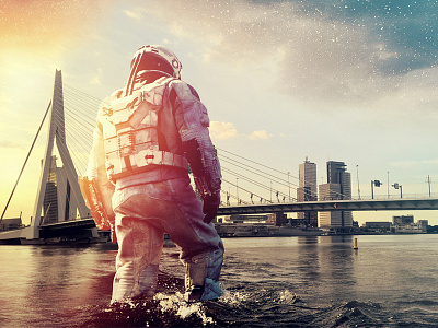 Go Interstellar in Rotterdam art city design erasmusbrug future landscape photoshop rotterdam space surrealism