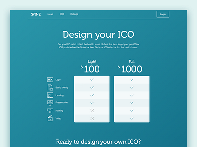 Spine.ws, ICO listing web-site interface bitcoin blockchain crypto ico ui ux web site