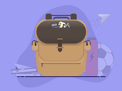 Backpack Illustration 2d illustration backpack illustration icon illustration school props stationery