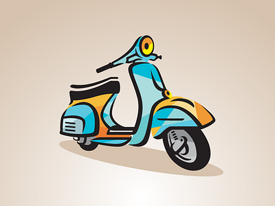 Vespa 2d illustration illustrator machine motorcycle vehicle vespa