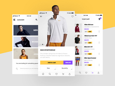 Sports Clothes App app clean clothes ecommerce intervi marcinrumierz mobile nike shop store ui ux