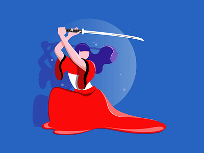 Samurai Girl girl illustration japan katana samurai