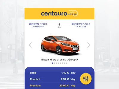 Centauro App Revamp android car rent cars centauro flat ios mobile ui ux