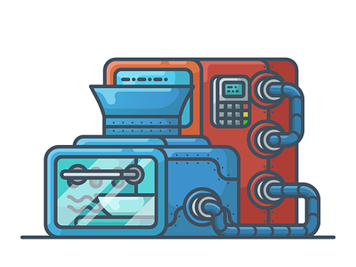 Machine future futuristic icon illustration machine minimal technology illustration time machine ui vector