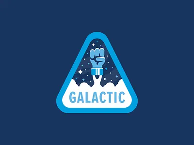 Galactic Badge above the clouds badge galactic galaxy hero rocket fist space vmug