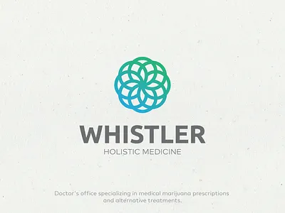 Whistler Holistic Medicine gradient icon identity logo mark medical marijuana medicine symbol