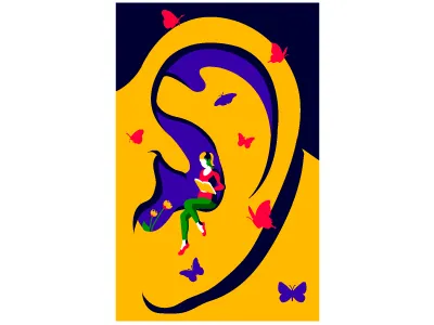"The world is giving you answers each day. Learn to listen." art bold design flat illustration illustrator listen world