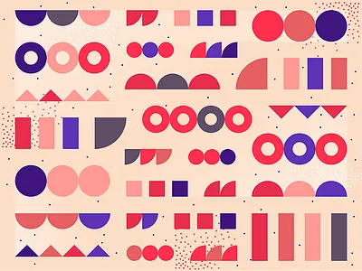 Small circle pattern abstract bold circle pattern flat geometric pattern geometry minimal pattern pink red shape pattern squares