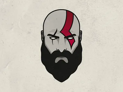 God Of War / Kratos - Illustration 2d art badge branding character debut design illustration kratos logo ui ux