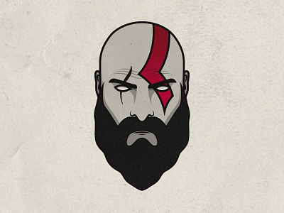 God Of War / Kratos - Illustration 2d art badge branding character debut design illustration kratos logo ui ux