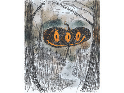 A Walk in the Woods doodle halloween illustration illustrator ipad pro jack o lantern procreate pumpkin sketch woods