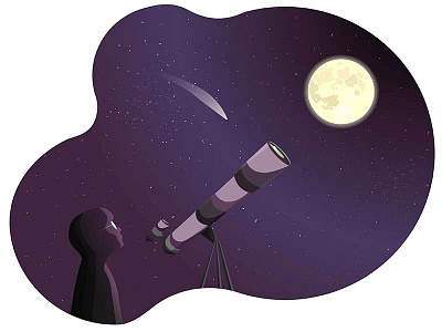 sky full of stars adobeillustrator illustration moon space