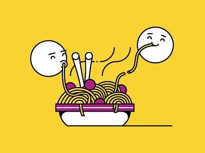 Noodles asian diner diner time eating food noodles plate together