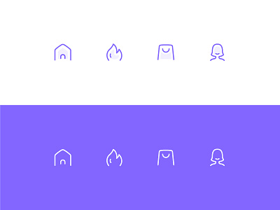 Icons fire flat home hot icons illustration me outline purple recommend shopping tabbar