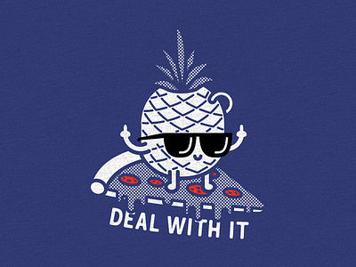 Pizza + Pineapple = Pleasure badass dark humor deal with it food joke kawaii pepperoni pineapple pizza rock