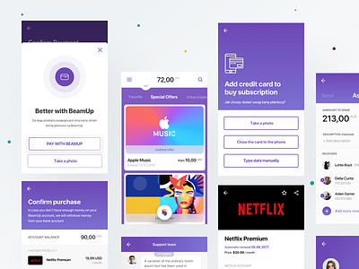 Beamup Payments #4 app behance case finance fintech mobile ui ux wallet