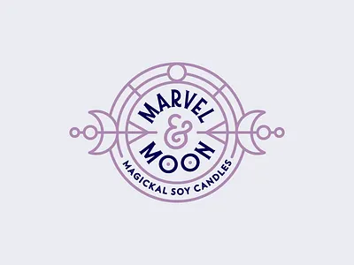Marvel & Moon candles identity linework logo typography witchy