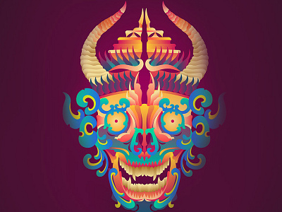 Mask asian design energy flat god illustration mask moster nrg nrgarthouse