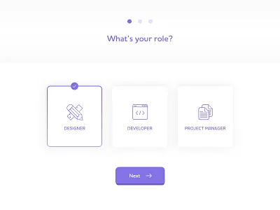 Daily UI #064 : Select User Type daily ui light minimal process selection styled radio buttons ui ux