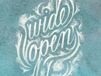 Wide Open cursive feminine flowers hand lettering illustrative lettering lockup script type typography watercolor wordmark