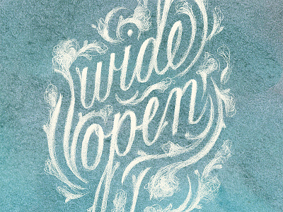 Wide Open cursive feminine flowers hand lettering illustrative lettering lockup script type typography watercolor wordmark