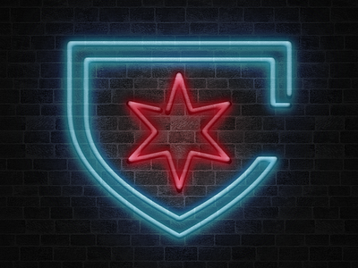 Chicago Red Stars Neon Logo chicago futbol illinois neon red red stars soccer sports stars womens