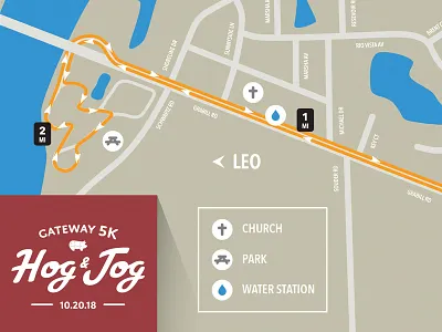 Hog & Jog Course 5k course diagram hog infographic jog map pig race run running