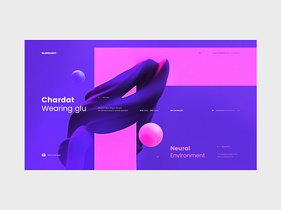 Glumought — Art Blog Concept abstract art blue clean concept i interface minimal minimalism neon pink sandro tavartkiladze tavdro ui