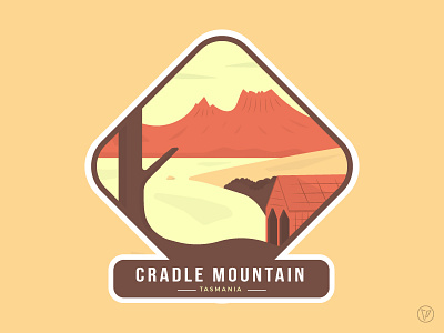 Tasmania Patch - Cradle Mountain australia badge cradle mountain design illustrator nature path tasmania