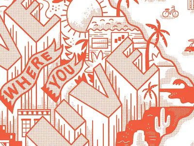 Live halftone illustration lettering screenprint