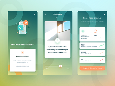 Education App Exploration cards dashboard fresh gradient graph ios 11 layout modern quiz stats ui ux