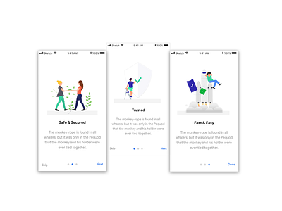 Banking App Onboard application bank css dribbble flow illustrations mobile motion onboard sketch swipe web