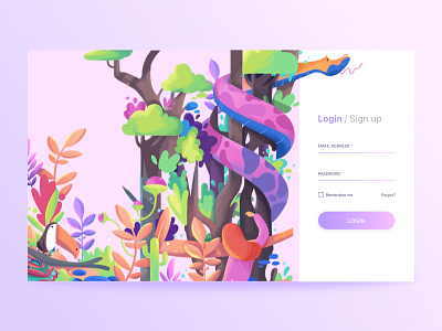 Exploration | Sign In Page adventure cards gradient illustartion landing page login nature sign up web webdesign website