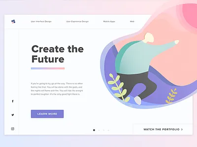 Create the Future - Web Illustration debut design digital gradients illustration shot ui ukraine user expirience user interface ux web