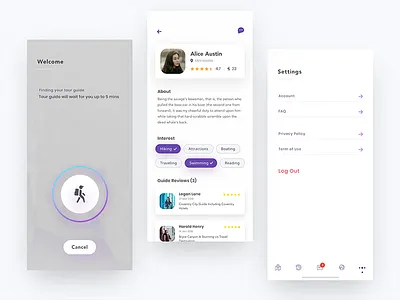 Tutour guide minimalist tour travel ui kit