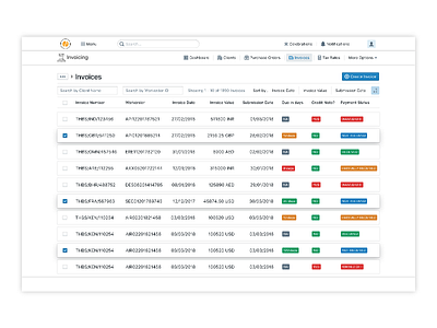 Invoices blueprint finance ui user experience user interface ux web app