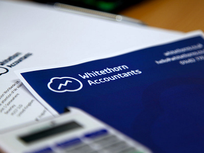 Whitethorn Accountants Document Close Up accountant brand branding cloud design document front cover identity logo print promotional typography