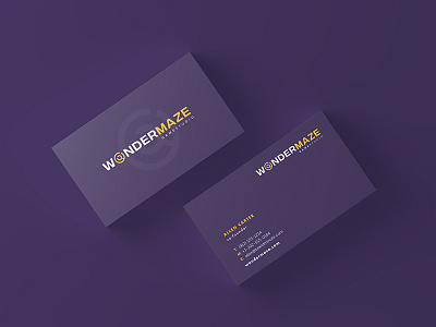 Wondermaze Gamestudio business card game gaming maze purple studio yellow